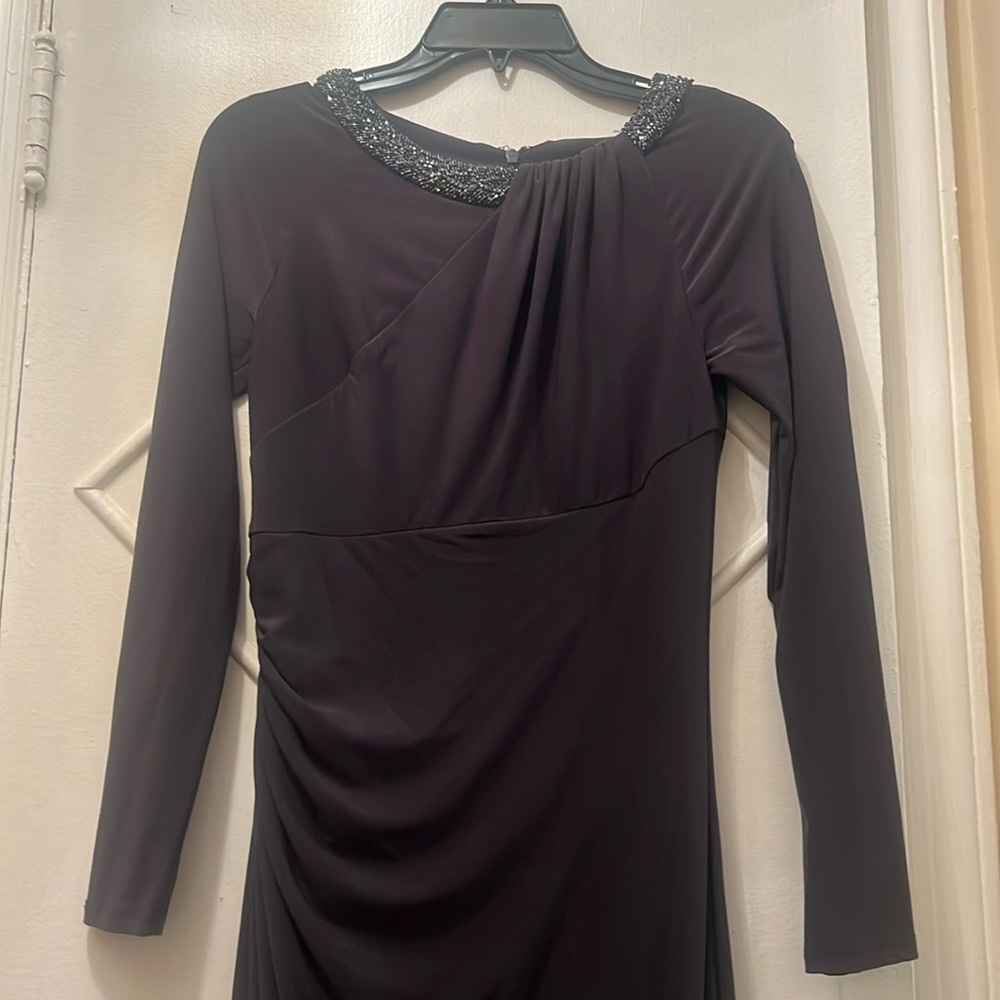 Ralph Lauren dark purple modest long-sleeved Evening Gown💜; Great condition!